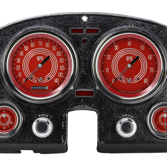 Classic Instruments® - V8 Red Steelie Series Custom Gauge Set