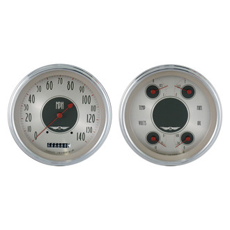Classic Instruments® - All American Nickel Series 4-5/8" Speedometer and Quad Direct Fit Gauge Set, 140 MPH, 240-33