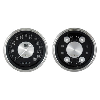 Classic Instruments® - All American Tradition Series 4-5/8" Speedometer and Quad Direct Fit Gauge Set, 140 MPH, 240-33