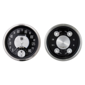 Classic Instruments® - All American Tradition Series 4-5/8" Speedtachular and Quad Direct Fit Gauge Set, 140 MPH, 8,000 RPM, 240-33
