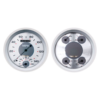 Classic Instruments® - All American Series 4-5/8" Speedtachular and Quad Direct Fit Gauge Set, 140 MPH, 8,000 RPM, 240-33