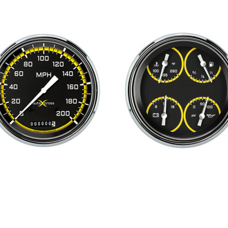 Classic Instruments® - AutoCross Yellow Series Custom Gauge Set