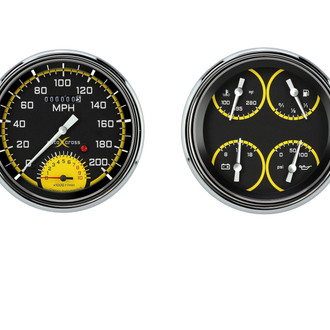 Classic Instruments® - AutoCross Yellow Series Custom Gauge Set