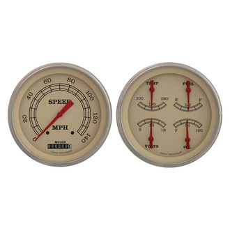 Classic Instruments® - Vintage Series 4-5/8" Speedometer and Quad Direct Fit Gauge Set, 140 MPH, 240-33