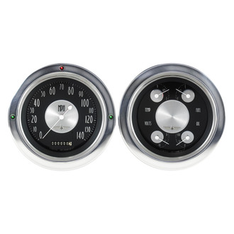 Classic Instruments® - All American Tradition Series 4-5/8" Speedometer and Quad Direct Fit Gauge Set, 140 MPH