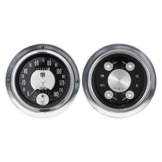 Classic Instruments® - All American Tradition Series 4-5/8" Speedometer and Quad Direct Fit Gauge Set, 140 MPH
