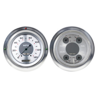 Classic Instruments® - All American Series 4-5/8" Speedometer and Quad Direct Fit Gauge Set, 140 MPH