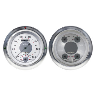 Classic Instruments® - All American Series 4-5/8" Speedometer and Quad Direct Fit Gauge Set, 140 MPH