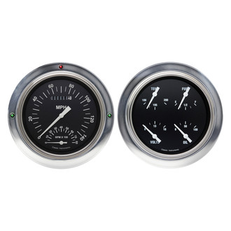Classic Instruments® - Hot Rod Series 4-5/8" Speedometer and Quad Direct Fit Gauge Set, 140 MPH