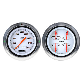 Classic Instruments® - Velocity Series 4-5/8" Speedometer and Quad Direct Fit Gauge Set, 160 MPH, 10,000 RPM