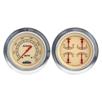 Classic Instruments® - Vintage Series 4-5/8" Speedometer and Quad Direct Fit Gauge Set, 140 MPH