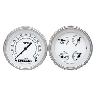 Classic Instruments® - Classic Series 3-3/8" Speedometer and Quad Gauge Set, 140 MPH