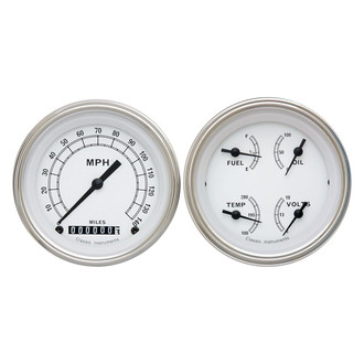 Classic Instruments® - Classic Series 3-3/8" Speedometer and Quad Gauge Set, 140 MPH