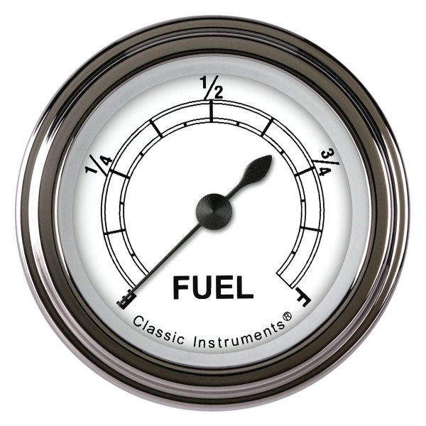 Classic Instruments® - Classic White Series 2-1/8" Fuel Level Gauge, Programmable