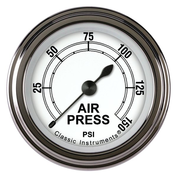 Classic Instruments® - Classic White Series 2-1/8" Air Pressure Gauge, 150 psi