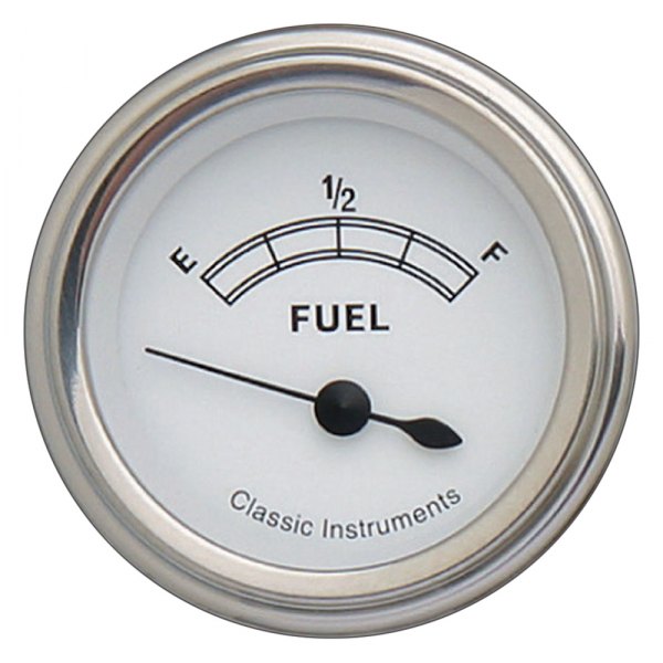 Classic Instruments® - Classic White Series 2-1/8" Fuel Level Gauge, 0-90