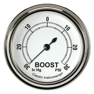 Classic Instruments® - Classic Series Boost/Vacuum Gauge, -30 in Hg +30 PSI