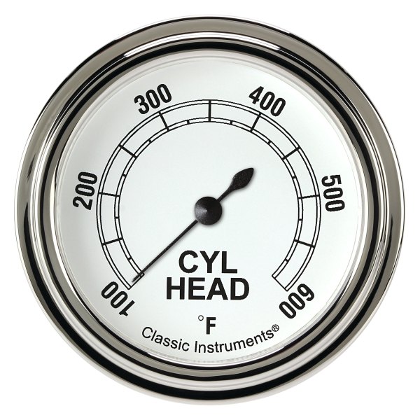 Classic Instruments® - Classic White Series 2-5/8" Cylinder Head Temperature Gauge, 100-600 F