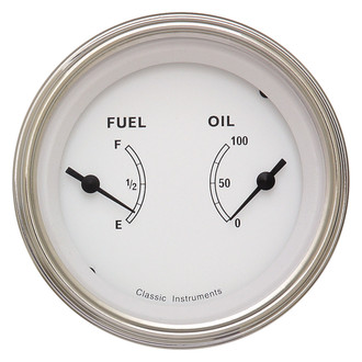 Classic Instruments® - Classic Series 3-3/8" Fuel & Oil Dual Gauge, 240-33