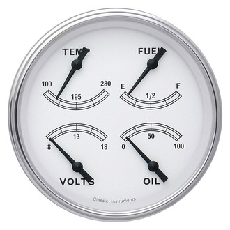 Classic Instruments® - Classic Series 4-5/8" Quad Gauge, 240-33, 8-18 V