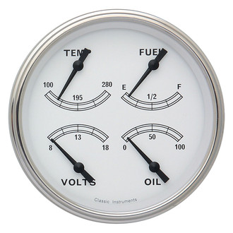 Classic Instruments® - Classic Series 4-5/8" Quad Gauge, 240-33, 8-18 V