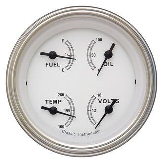 Classic Instruments® - Classic Series 3-3/8" Quad Gauge, 0-30, 8-18 V