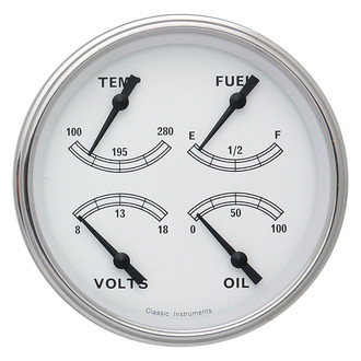 Classic Instruments® - Classic Series 4-5/8" Quad Gauge, 0-90, 8-18 V