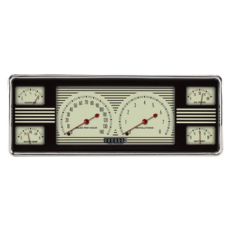Classic Instruments® - Nostalgia VT Series 6-in-1 Cluster Direct Fit Gauge Kit, 140 MPH, 8,000 RPM