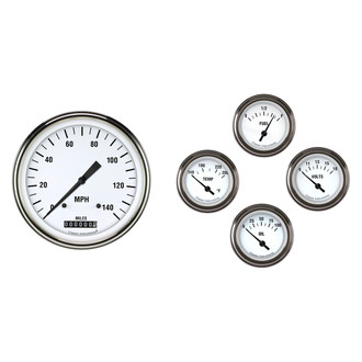 Classic Instruments® - White Hot Series 4-5/8" Direct Fit 5-Gauge Set
