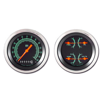 Classic Instruments® - G-Stock Series 3-3/8" Speedometer and Quad Gauge Set, 140 MPH