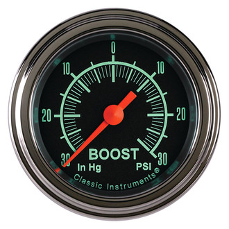 Classic Instruments® - G-Stock Series 2-1/8" Boost/Vacuum Gauge, -30 in Hg +30 PSI