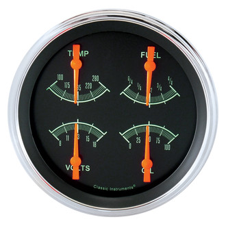Classic Instruments® - G-Stock Series 4-5/8" Quad Gauge, 0-30, 8-18 V