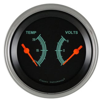 Classic Instruments® - G-Stock Series 3-3/8" Dual Temperature & Volt Gauge