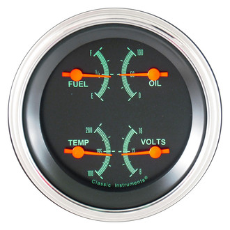 Classic Instruments® - G-Stock Series 3-3/8" Quad Gauge, 0-90, 8-18 V