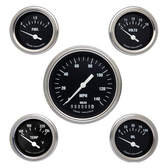 Classic Instruments® - Hot Rod Series 3-3/8" Custom 5-Gauge Set