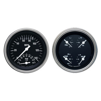 Classic Instruments® - Hot Rod Series 3-3/8" Speedtachular and Quad Gauge Set, 140 MPH, 8,000 RPM