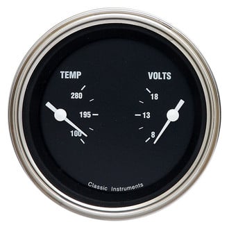 Classic Instruments® - Hot Rod Series 3-3/8" Dual Temperature & Volt Gauge