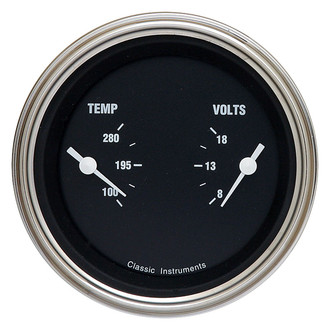 Classic Instruments® - Hot Rod Series 3-3/8" Dual Temperature & Volt Gauge