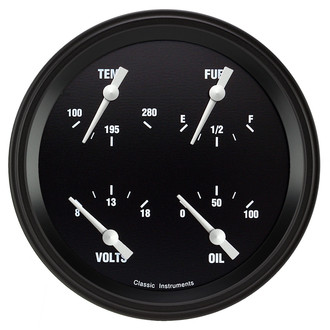 Classic Instruments® - Hot Rod Series 4-5/8" Quad Gauge, 240-33, 8-18 V