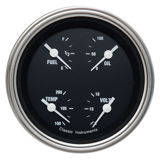 Classic Instruments® - Hot Rod Series 3-3/8" Quad Gauge, 240-33, 8-18 V