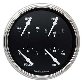 Classic Instruments® - Hot Rod Series Quad Gauge, 8-18 V