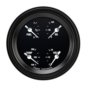 Classic Instruments® - Hot Rod Series 3-3/8" Quad Gauge, 0-90, 8-18 V