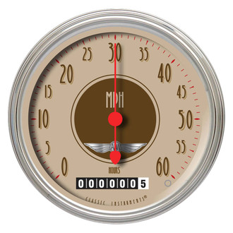 Classic Instruments® - All American Nickel Series 3-3/8" Low Speed Speedometer, 60 MPH