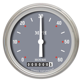 Classic Instruments® - SG Series 3-3/8" Low Speed Speedometer, 60 MPH