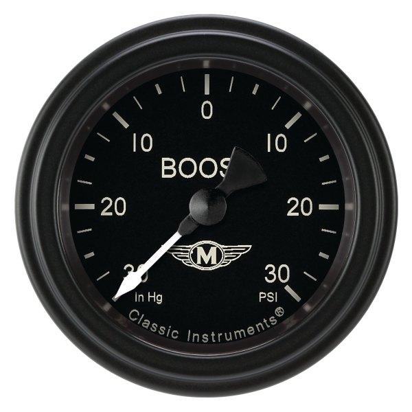Classic Instruments® - Moal Bomber Series 2-1/8" Boost/Vacuum Gauge, -30 in Hg +30 PSI