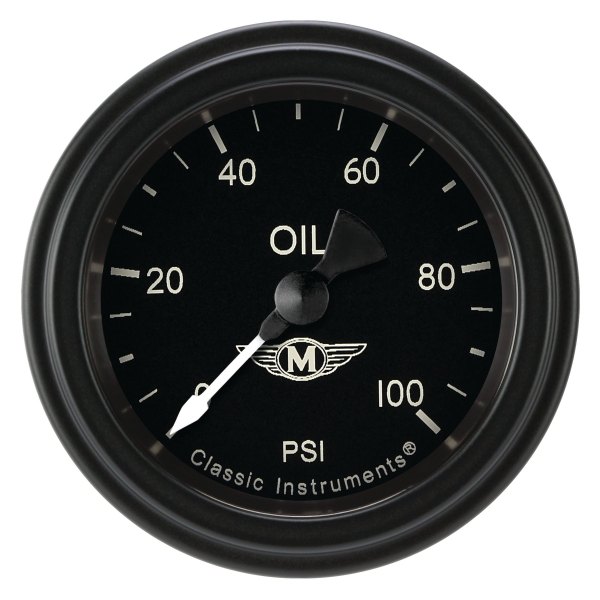 Classic Instruments® - Moal Bomber Series 2-1/8" Oil Pressure Gauge, 100 psi