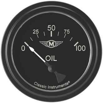Classic Instruments® - Moal Bomber Series 2-5/8" Oil Pressure Gauge, 100 psi