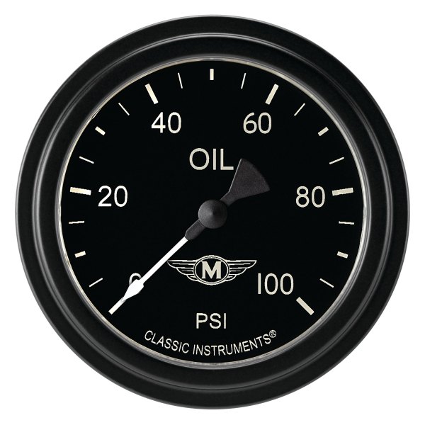 Classic Instruments® - Moal Bomber Series 2-5/8" Oil Pressure Gauge, 100 psi