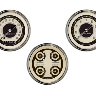 Classic Instruments® - Nostalgia VT Series 3-3/8" Custom 3-Gauge Set