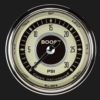 Classic Instruments® - Nostalgia VT Series 2-1/8" Boost Gauge, 30 psi